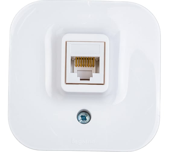 Розетка Legrand компьютерная RJ45 категория 5e UTP Legrand Quteo IP20 накладной монтаж белый 782224