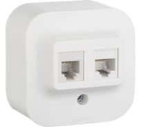 Розетка Legrand двойная RJ11+RJ45 категория 5e UTP Legrand Quteo IP20 накладной монтаж белый 782221