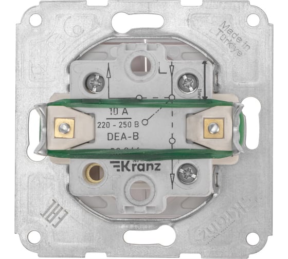 2-клавишный выключатель для жалюзи KRANZ с/у 10а мех. бел KR-78-0209