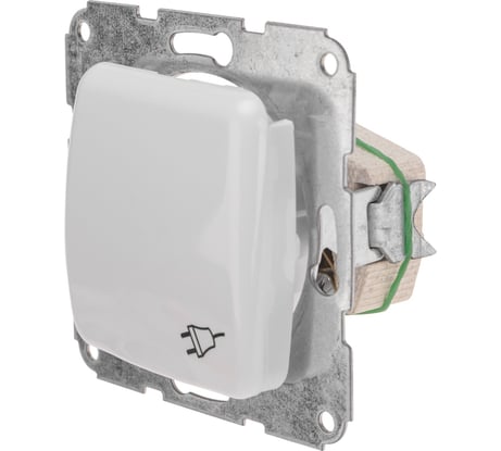 1-местная розетка KRANZ керамика с/з с крышкой с/у 16а мех. бел KR-78-0216