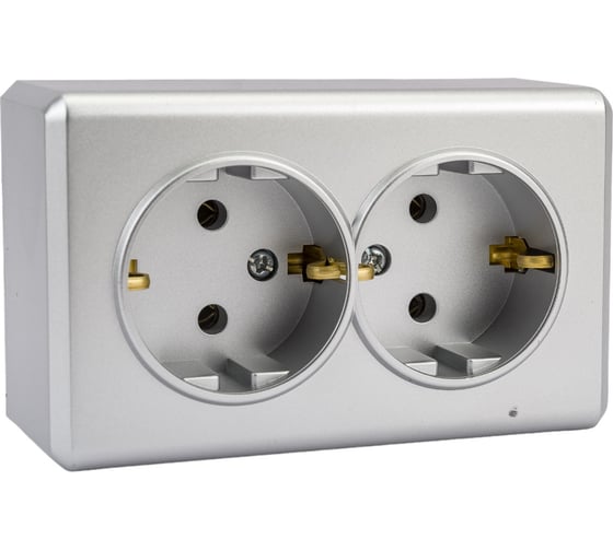 Розетка Vesta Electric vesta-electric mega silver двойная с заземлением FRZ00010222SRM