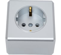 Розетка Metronex Electric Mega Silver одинарная с заземлением FRZ00010106SRM