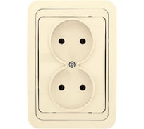 Двойная розетка без заземления EKF Лондон 10А бежевая EER10-102-20 4009033