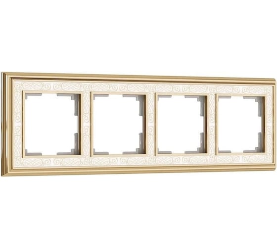 Рамка на 4 поста Werkel WL77 Frame 04 золото, белый a041167