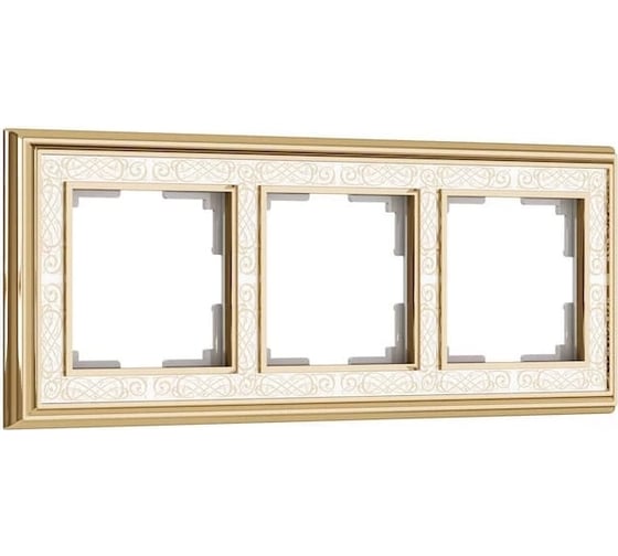 Рамка на 3 поста Werkel WL77 Frame 03 золото, белый a041164 1