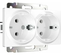Двойная розетка с заземлением WERKEL W1172001 белая a051129