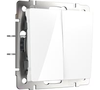 Проходной двухклавишный выключатель WERKEL W1122001, белый a051126