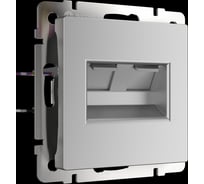Розетка телефонная RJ-11 и Еthernet RJ-45 WERKEL серебряный W1182106 a051499