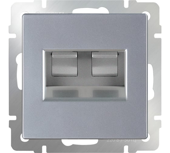 Розетка телефонная RJ-11 и Еthernet RJ-45 WERKEL серебряный W1182106 a051499