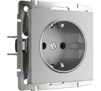 Розетка WERKEL W1171006 с заземлением серебряный a051527
