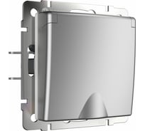 Розетка WERKEL W1171206 влагозащищенная, с заземлением, с защитной крышкой и шторками, серебряный a051504