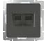 Розетка двойная Ethernet RJ-45 WERKEL WL07-RJ45+RJ45 серо-коричневый a033765 1