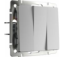 Трехклавишный выключатель WERKEL, W1130006, серебряный a051503