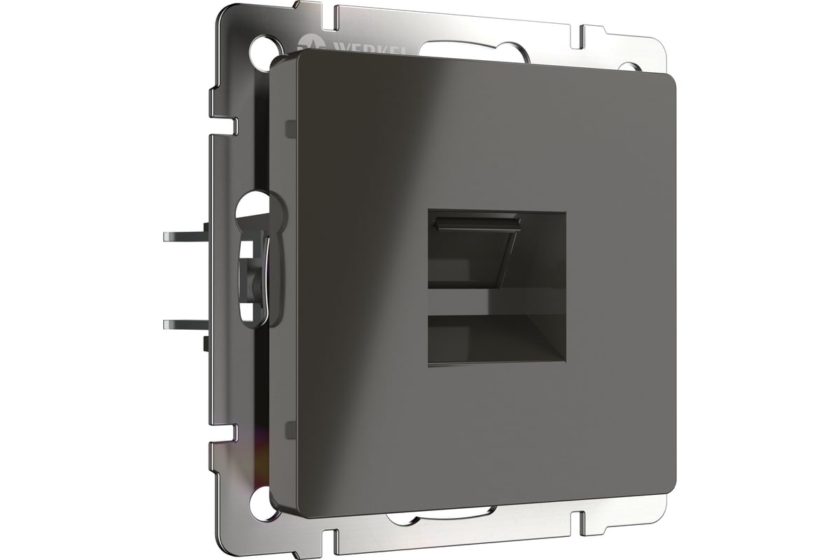 Телефонная розетка RJ-11 WERKEL WL07-RJ-11 серо-коричневый a029854 ...