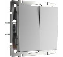 Двухклавишный проходной выключатель WERKEL серебряный W1122006 a051509