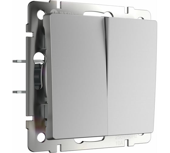 Двухклавишный проходной выключатель WERKEL серебряный W1122006 a051509 1