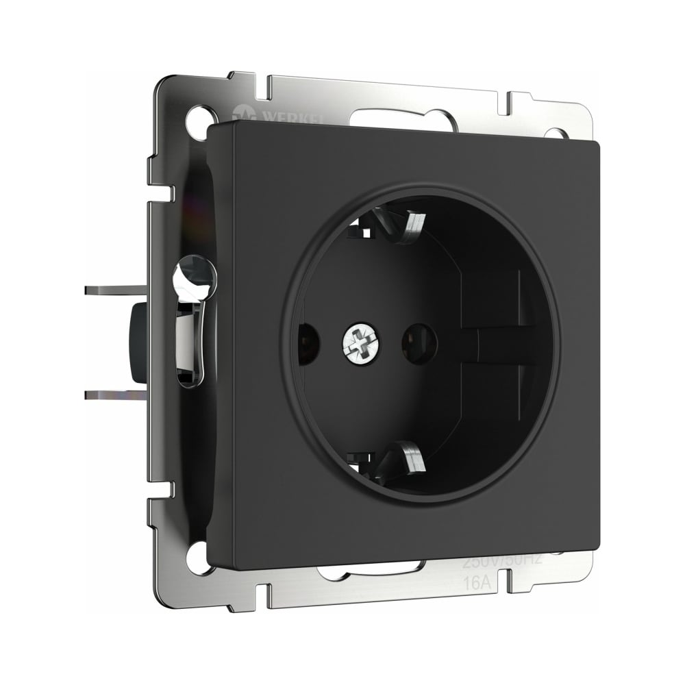 Розетка WERKEL W1171008 с заземлением черный матовый a051600 - выгодная ...