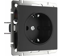 Розетка WERKEL W1171008 с заземлением черный матовый a051600