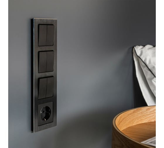 Выключатель WERKEL W1120008 двухклавишный черный матовый a051628