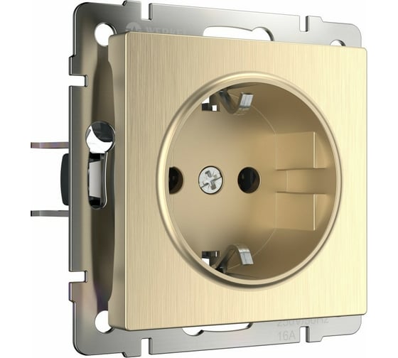 Розетка WERKEL, W1171010, с заземлением, шампань, рифленый a051434