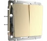 Выключатель WERKEL W1120010 двухклавишный шампань рифленый a051423