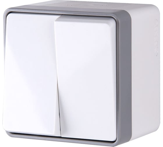 Выключатель WERKEL W5020201 двухклавишный влагозащищенный Gallant белый a051576