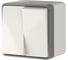 Выключатель WERKEL W5020203 двухклавишный влагозащищенный Gallant слоновая кость a051544 1