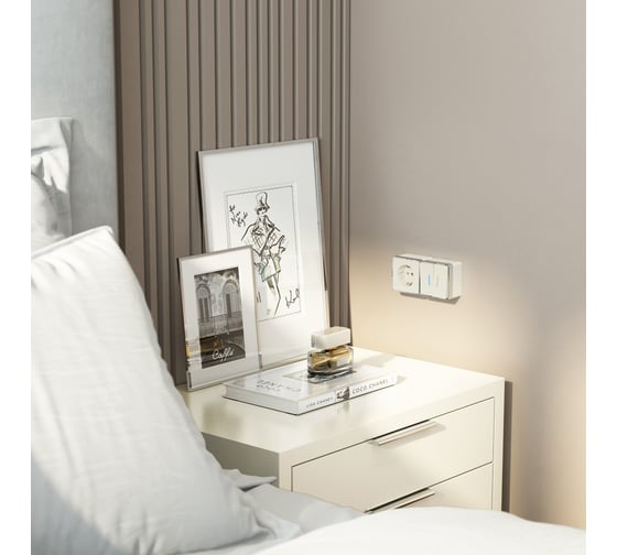 Выключатель WERKEL W5020103 двухклавишный с подсветкой Gallant слоновая кость a051550