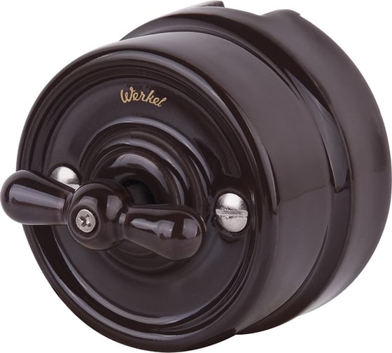 Выключатель WERKEL W5620014 на 4 положения, двухклавишный (коричневый) Ретро a051052