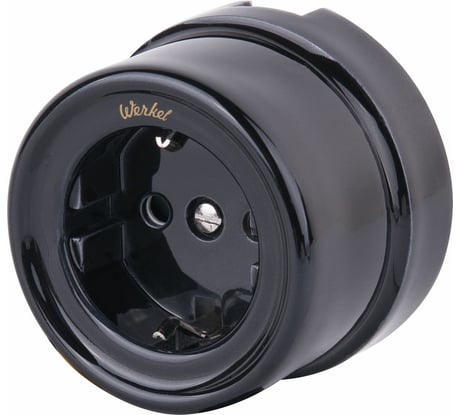 Розетка с заземлением WERKEL W5671008 черный Ретро a051453