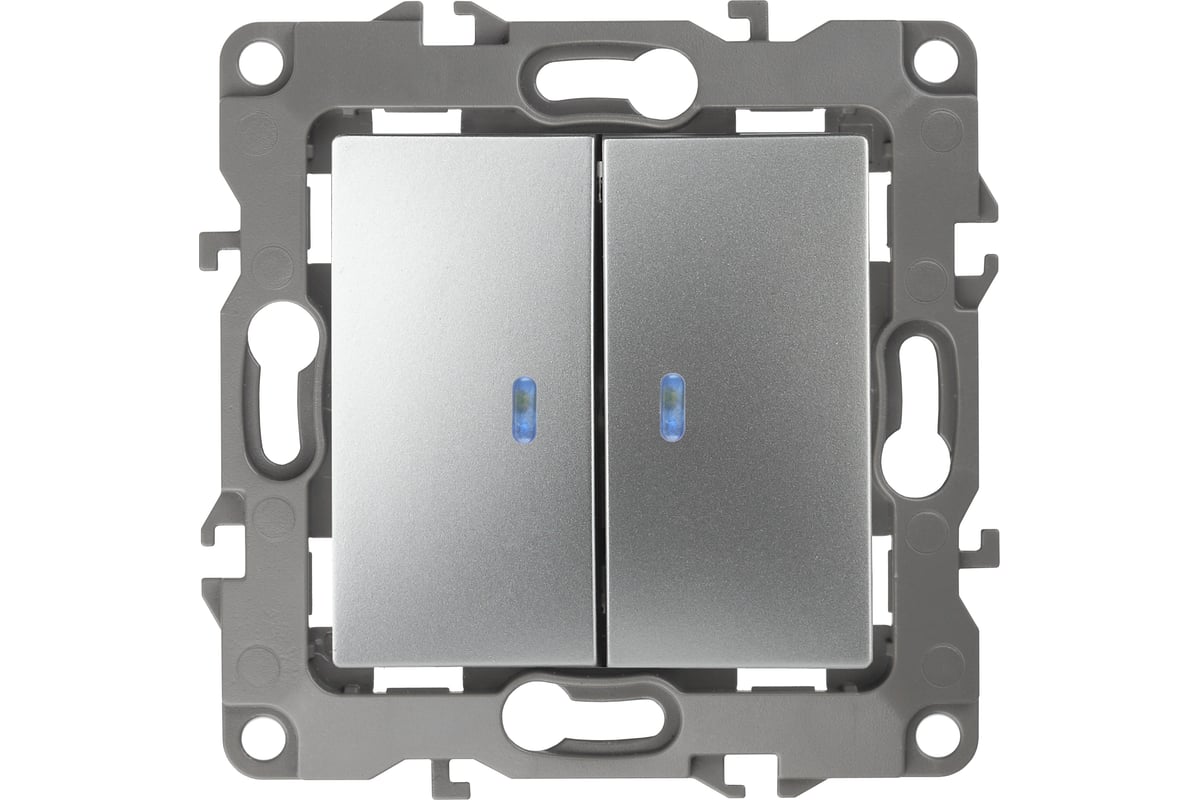 Двойной выключатель с подсветкой ЭРА 12-1105-03 10АХ-250В, IP20 ...