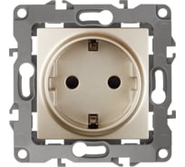 Розетка ЭРА 12-2102-04 2P+E Schuko со шторками, 16A-250В, IP20, шампань Б0014690