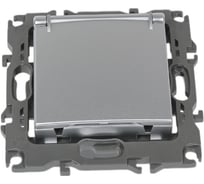 Розетка ЭРА 12-2103-03 2P+E Schuko со шторками с крышкой, 16A-250В, IP20, алюминий Б0014695