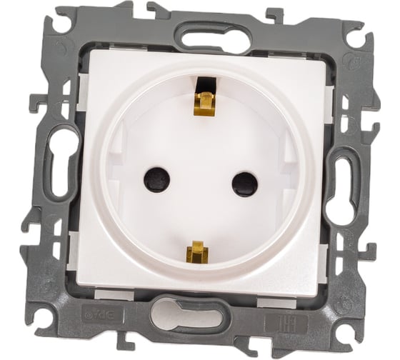 Розетка ЭРА 12-2102-15 2P+E Schuko со шторками, 16A-250В, IP20, перламутр Б0019326