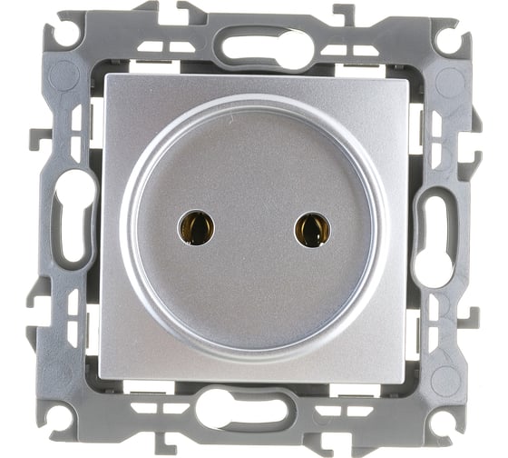 Розетка ЭРА 12-2105-03 2P, 16A-250В, IP20, алюминий Б0018256