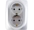 Розетка ЭРА 12-2106-03 2X2P+E Schuko, 16A-250В, IP20, алюминий Б0031230 1