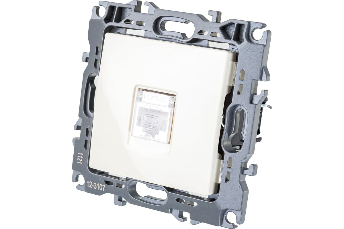 Информационная розетка ЭРА 12-3107-02 RJ45, IP20, слоновая кость ...