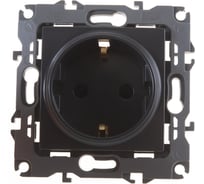 Розетка ЭРА 12-2102-05 2P+E Schuko со шторками, 16A-250В, IP20, антрацит Б0014691