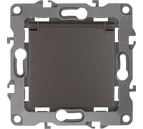 Розетка ЭРА 12-2103-13 2P+E Schuko со шторками с крышкой, 16A-250В, IP20, бронза Б0019328