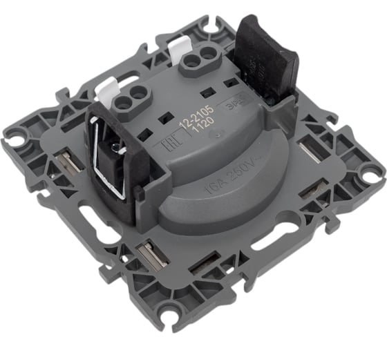 Розетка ЭРА 12-2105-04 2P, 16A-250В, IP20, шампань Б0018257