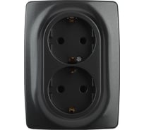 Розетка ЭРА 12-2106-05 2X2P+E Schuko, 16A-250В, IP20, антрацит Б0031232