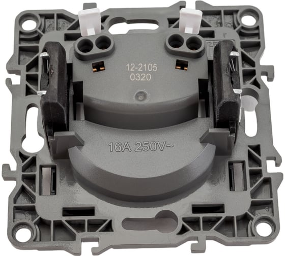Розетка ЭРА 12-2105-05 2P, 16A-250В, IP20, антрацит Б0018258