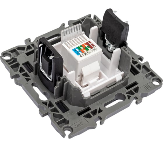 Розетка ЭРА 12-3107-05 RJ45, IP20, антрацит Б0014727
