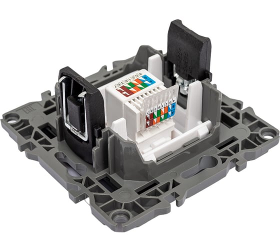 Розетка ЭРА 12-3107-05 RJ45, IP20, антрацит Б0014727