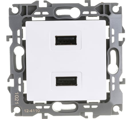 Зарядное устройство USB ЭРА 12-4110-01, 230В/5В-2100мА, IP20, белый Б0027491