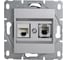 Розетка Metronex Electric Silver для LAN + Phone двойная без рамки FRZ00010114SRM 1