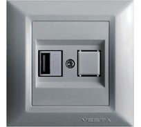Розетка Metronex Electric Roma Silver USB FRZ00050209SRM