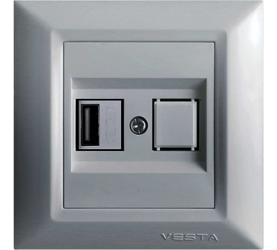 Розетка Vesta Electric Vesta-Electric Roma Silver USB FRZ00050209SRM 1