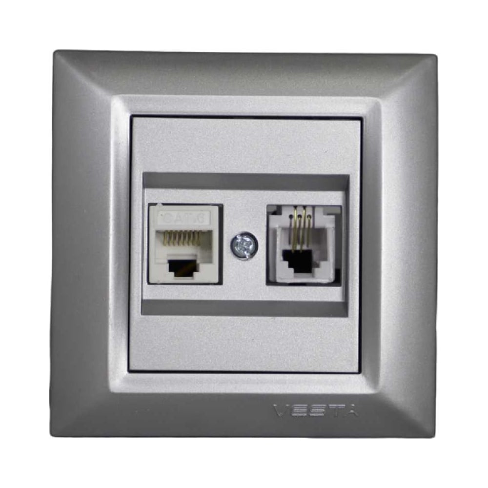 Розетка Vesta Electric Vesta-Electric Roma Silver для сетевого кабеля ...