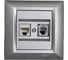 Розетка Metronex Electric Roma Silver для сетевого кабеля LAN + Phone двойная FRZ00010113SRM 1